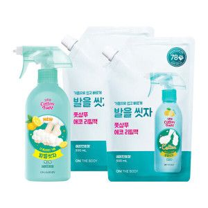 상품 이미지: 온더바디 코튼풋 발을씻자 풋샴푸 레몬 510ml+레몬향 리필 500ml 2개