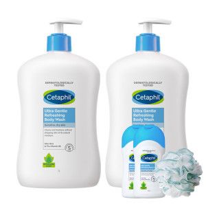 상품 이미지: 세타필 젠틀 바디워시 리프레싱 1000ml 2개 +미니 바디워시 50ml 2개 샤워볼 1개