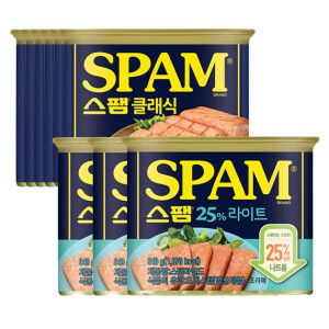 상품 이미지: 스팸 클래식 340gx6+스팸 25%라이트 340g x3