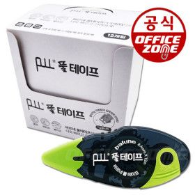 상품 이미지: 동기 바르네 풀테이프 BGT-0180 1갑 12개 투명 양면 접착 테이프 디스펜서 무빙팁 스크랩 포장