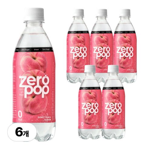 상품 이미지: 잇더핏 제로팝 납작복숭아맛 애사비소다 제로 탄산음료, 500ml, 6개