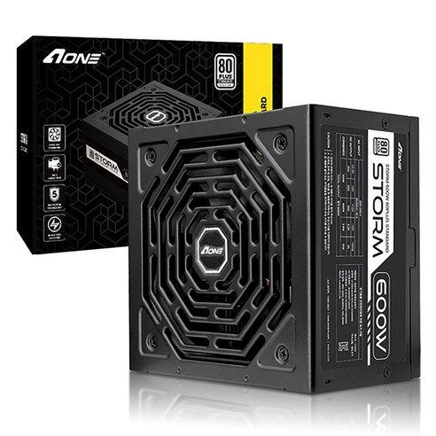 상품 이미지: AONE 스톰 600W 80PLUS 스탠다드 블랙 PC 파워서플라이 컴퓨터 전원