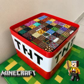 상품 이미지: Minecraft 마인크래프트 TNT 마그네틱 자석 블록 500P 입체 조립 피규어50개+무기소품50개 수납통 포함