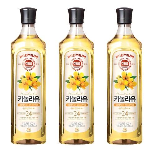 상품 이미지: 해표 카놀라유, 900ml, 3개