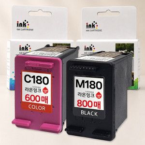 상품 이미지: 삼성 INK-M180 잉크세트 INK-C180 XL SL-J1660 J1663 J1770FW 호환 (검정 800매 / 컬러 600매)