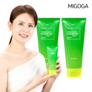 상품 이미지: 대용량 미고가 그린허니팩 150g 2통/ 녹두 오이 꿀팩 임채원 워시오프팩