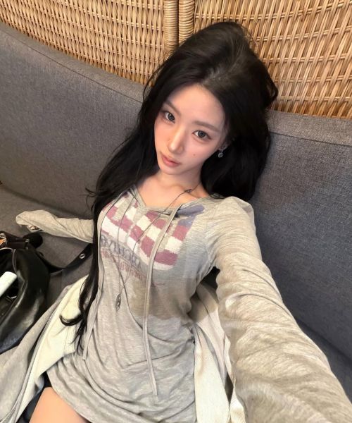 상품 이미지: USA LOGO V NECK LONG SLEEVE_GREY