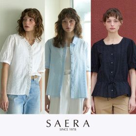 상품 이미지: 세라 SAERA 26SS 최신상 여성 퓨어 코튼 아일렛 자수 블라우스 3종 세트