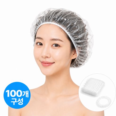 상품 이미지: 일회용 헤어캡 다용도 비닐 모자 100개입