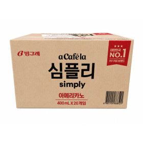 상품 이미지: 빙그레 아카페라 심플리 아메리카노 400ml 20개