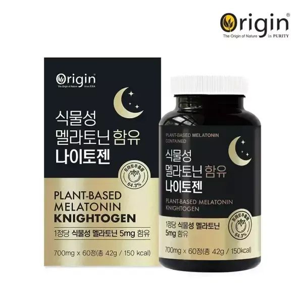 상품 이미지: [소비기한: 28.10.02] 오리진 식물성 멜라토닌 함유 나이토젠 5mg 60정 2개월분