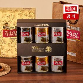 상품 이미지: (신선집중) 광천김 선물세트 베스트 고급 종합 선물세트 6호 (캔김6p+쇼핑백)