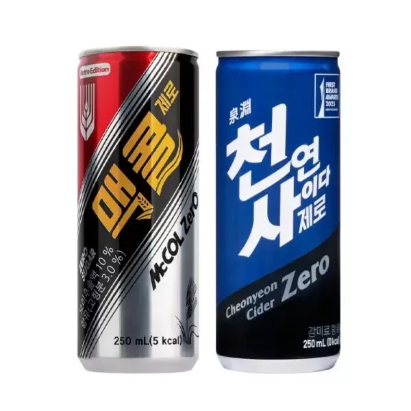 상품 이미지: 천연사이다 제로 + 맥콜 제로 250mL X 60캔 (각 30캔) + 아이스볼메이커