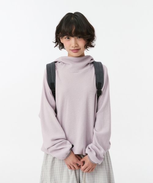 상품 이미지: WAFFLE HOODED SWEATSHIRT, PINK