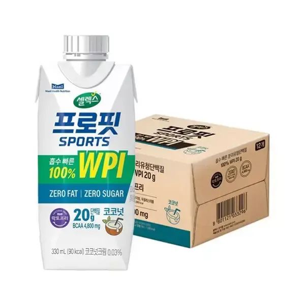 상품 이미지: 셀렉스 프로핏 스포츠 웨이프로틴 드링크 코코넛 330ml, 12개