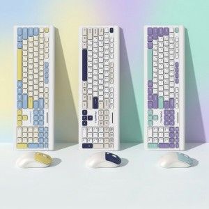 상품 이미지: 저소음 무선 키보드 마우스 세트 + 키스킨 PC 무소음 컴퓨터 노트북 블루투스 게이밍 사무용 사무실 자판기