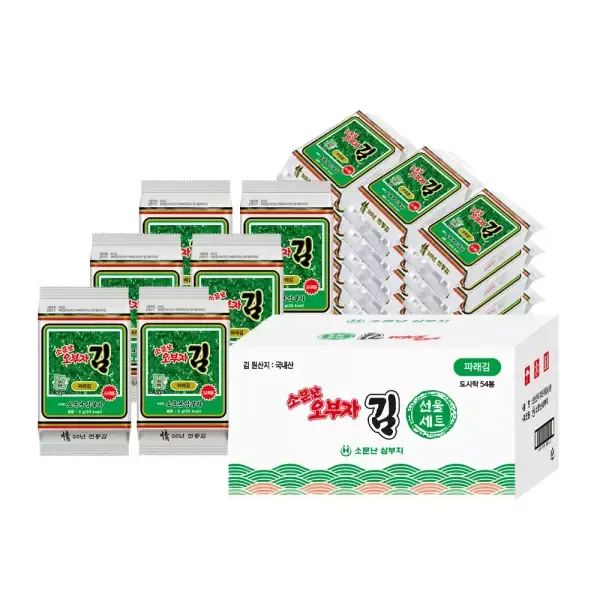 상품 이미지: [소문난삼부자]소문난오부자 파래 도시락김5g X 54봉