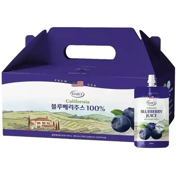 상품 이미지: 바이퀸 델리오 100% 블루베리 주스 즙 원액 100ml, 30포