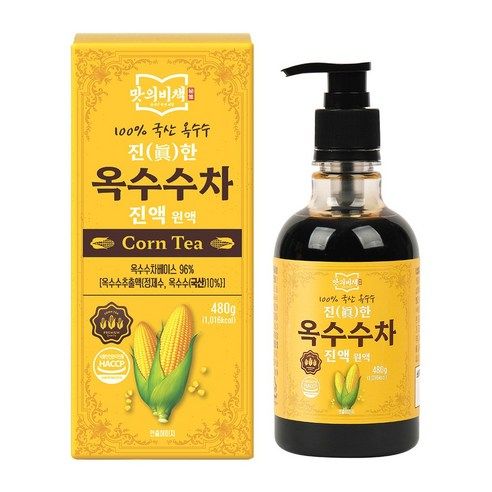 상품 이미지: 맛의비책 진한 국산 옥수수차 진액 원액 식약처인증 HACCP, 1개, 480g