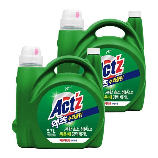 상품 이미지: 액체세제 대용량 액츠 수퍼클린 찌든때 5.7L 2개 겸용