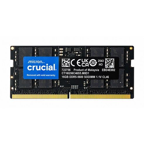 상품 이미지: 마이크론 Crucial 노트북 DDR5-5600 CL46 대원씨티에스 (16GB)