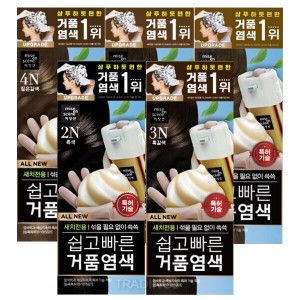 상품 이미지: 미쟝센 올뉴 쉽고빠른 거품 새치 염색약 1+1 (2N 3N 4N 5N 6N) 흑색 짙은 흑갈색