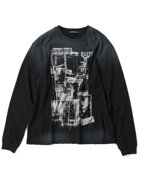 상품 이미지: Unknown Records Bleach Washed Long Sleeve - Black