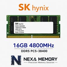 상품 이미지: SK 하이닉스 노트북용 DDR5 램 메모리 SODIMM, 1개, 16GB 4800MHz (PC5-38400)