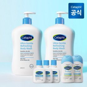 상품 이미지: 세타필 젠틀 바디워시 리프레싱 (산뜻한향) 1L 2개+클렌저 29ml 3개