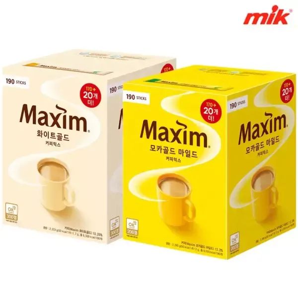 상품 이미지: 맥심 모카골드/화이트골드 커피믹스 190T [슈프림/심플라떼/디카페인/카누/오리지날/