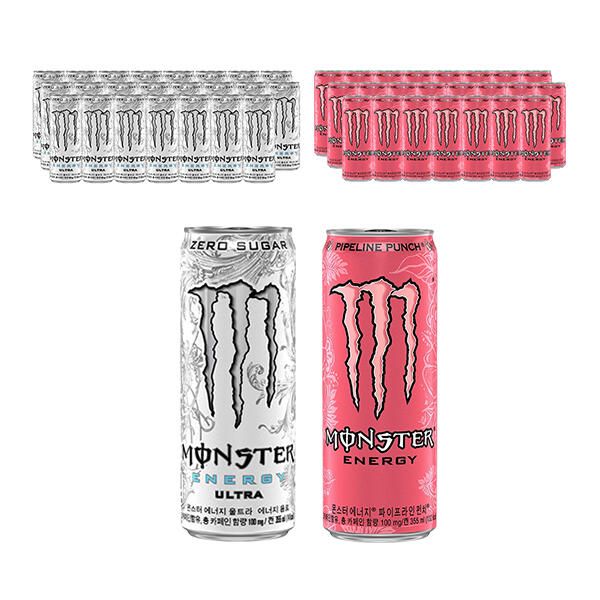 상품 이미지: 몬스터 에너지 울트라, 355ml, 24개 + 몬스터 에너지 파이프라인펀치, 355ml, 24개