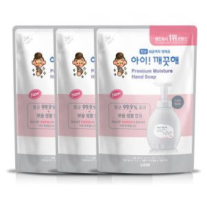 상품 이미지: 아이깨끗해 프리미엄 핸드워시 퓨어로즈 400ml 리필 3개