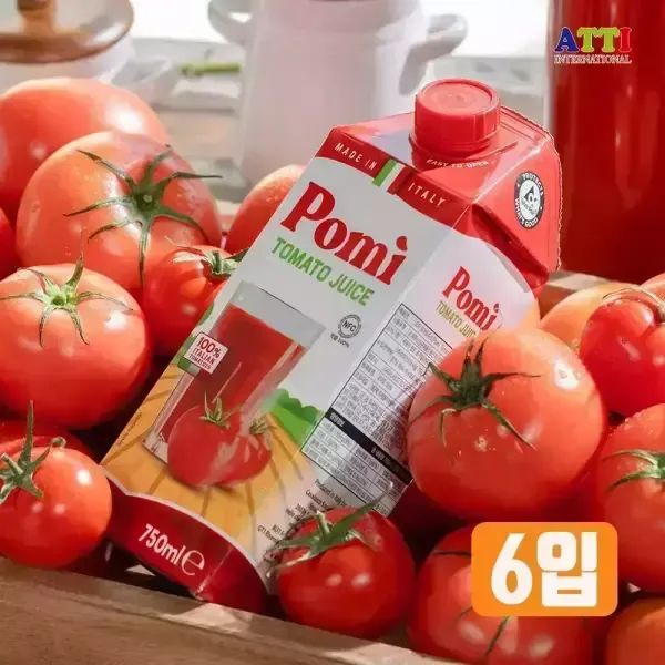 상품 이미지: 포미 착즙 100% 노지재배 이탈리아산 토마토주스 750ml x 6입