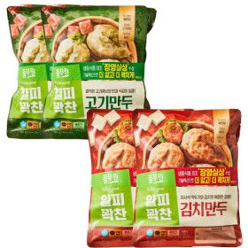 상품 이미지: 풀무원 얄피꽉찬 만두 400G X 8팩 (고기4 + 김치4)