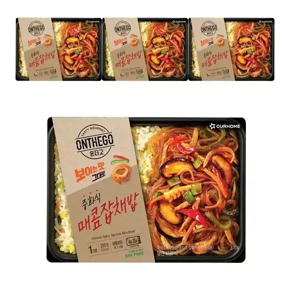 상품 이미지: 아워홈 온더고 중화식 매콤잡채밥 295g, 4개