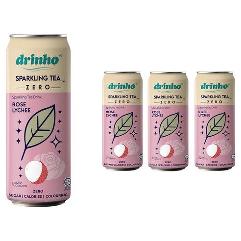상품 이미지: 드린호 제로 스파클링티 로즈리치, 320ml, 4개