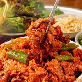 상품 이미지: 초량 기사식당 제육볶음 1kg+1kg(총2kg) /2세트 구매시 총 2000원 할인 / 저온숙성 고추장 특제소스