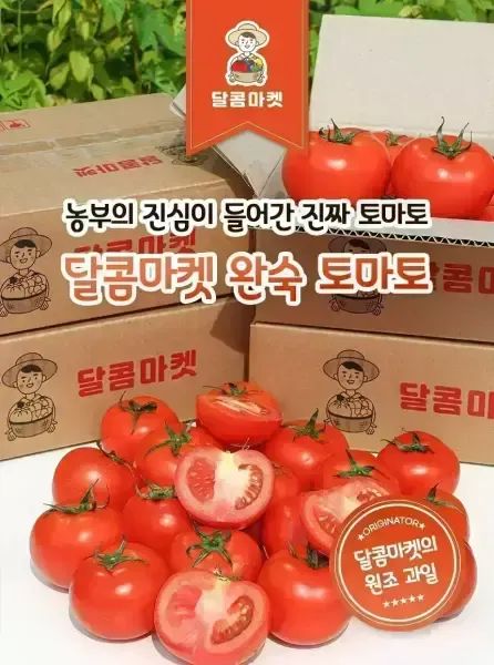 상품 이미지: [달콤마켓]유럽종 최상품 정품완숙토마토 2kg 2박스 구매시 1kg 추가