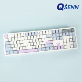 상품 이미지: QSENN Q104 PBT 풀윤활 가스켓 유무선 기계식 키보드 블루퍼플 하이무 저소음 바다소금축