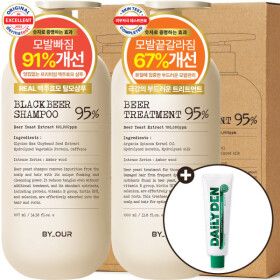 상품 이미지: 바이아우어 블랙비어이스트샴푸 1017ml 1개 + 트리트먼트 1000ml 1개 + 데일리덴 불소 구취 치약 20g