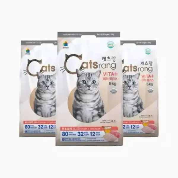 상품 이미지: 캐츠랑 전연령 비타플러스 고양이 사료, 5kg, 3개