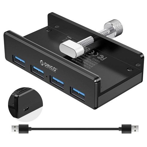 상품 이미지: 오리코 알루미늄 쉘 4 포트 USB3.0 허브 추가 전원 포트 DIY 설치 가능 MH4PU-P