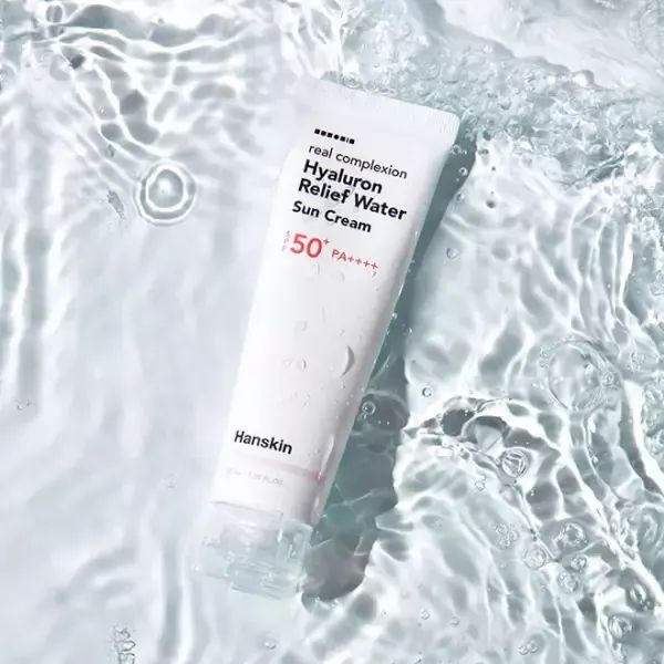상품 이미지: [초.특.가][한스킨] 리얼 컴플렉션 히알루론 릴리프 워터 선크림 50ml SPF50+ PA++++