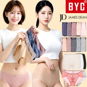 상품 이미지: BYC 제임스딘 여성 팬티 세트 순면 모달 위생 요일 노라인 삼각 사각 드로즈 빅사이즈 맥시 여자 속옷 110