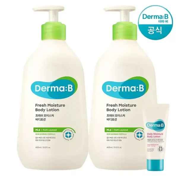 상품 이미지: [공식] 더마비 프레쉬 모이스처 바디로션 400ml x2개+튜브견본(랜덤)