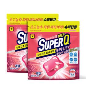 상품 이미지: 슈퍼딥큐 플라워코튼 100개입+100개입 캡슐세제 실내건조 고농축 대용량 세탁 드럼세탁기 세제