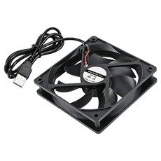 상품 이미지: USB 냉각팬 120x120x25mm DC5V 볼베어링 브러시리스 PC 케이스 쿨러 DIY 환기 교체용 120mm 냉각팬, 1개, black, 12025