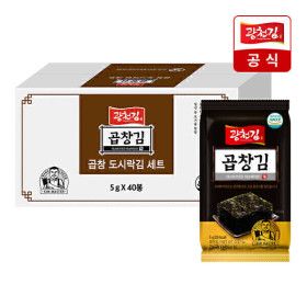 상품 이미지: (신선집중) 광천김 대용량 프리미엄 곱창도시락김 5g x 40봉 / 오돌오돌 씹히는 식감과 단맛