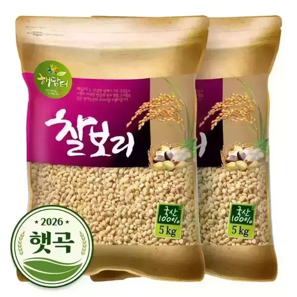 상품 이미지: 2026년 햇곡 국산 찰보리 10kg (5kgx2봉)