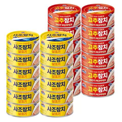 상품 이미지: [사조공식샵] 살코기참치100g*12캔+고추참치100g*12캔 (24캔)